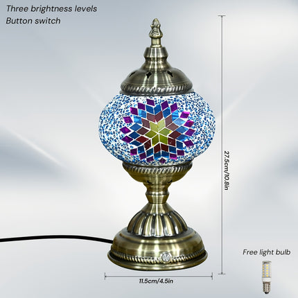 1pc Turkish-Moroccan Mosaic Usb-Powered Table Lamp - Bohemian Stained Glass Nightlight