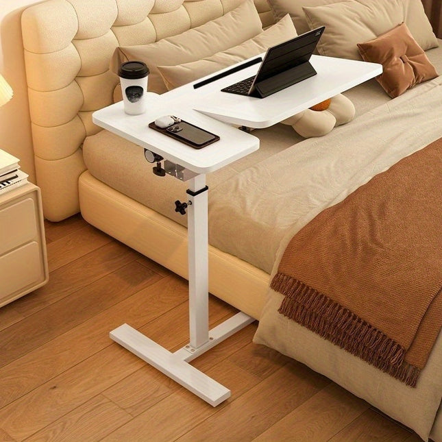 Hospital Bed Table for Home Care | Height-Adjustable & Movable with Hidden Wheels