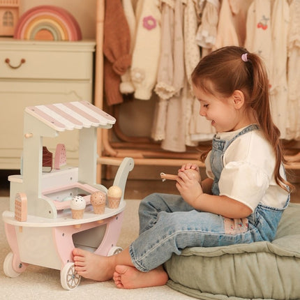 Wooden Ice Cream Shop With Cart