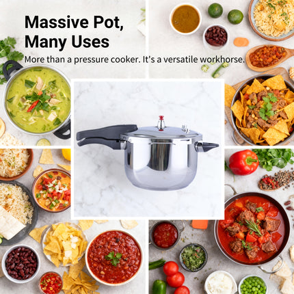 Heavy-Duty 9L/10L Large Pressure Cooker  Commercial & Home Kitchen Use