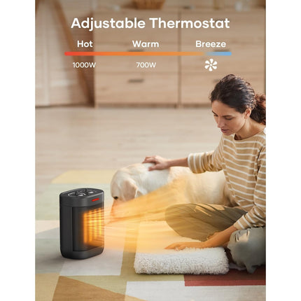 Small Space Heaters with Overheating & Tip-Over Protection,