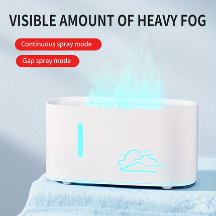 1pc 3D Flame Effect Night Light & Air Humidifier with Essential Oil Diffuser, Sleep-Enhancing Glow