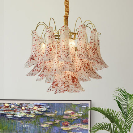 Crystal Shell Chandelier Retro Color Bedroom Glass Lamp