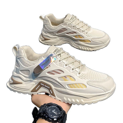 Men'S Summer Breathable Mesh Sneakers - Thick-Soled Cushioned Running Shoes with Arch Support,
