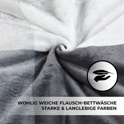 4pcs Plush 2X Bedding Set 135X200 Cm - Cashmere-Touch Winter Fleece, 2X Pillowcase