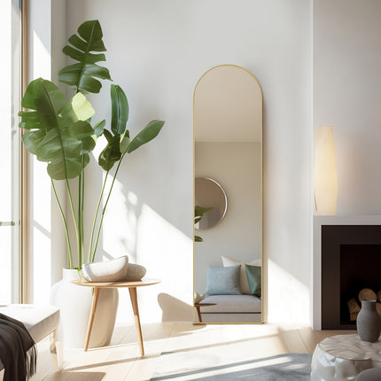 Aluminum Alloy Thin Frame Full-Length Mirror Body Mirror for Floor or Wall Hanging