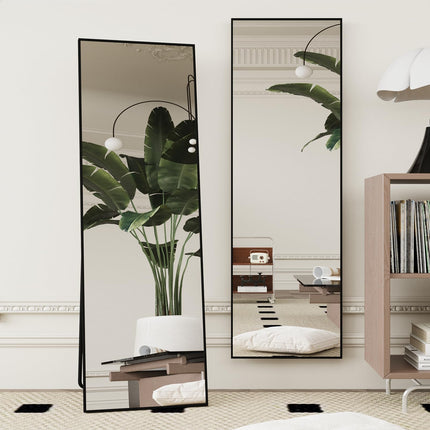 Floor Mirror- Aluminum Alloy Frame Full Body Mirror for Bathroom Living Room Bedroom and Entryway