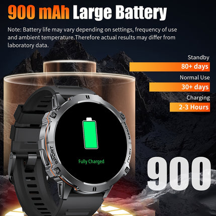 Men'S Smartwatch with 4.39cm AMOLED Touch Screen, Battery, IPX8, Wireless Calls, Music Playback