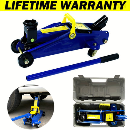 2 Ton Heavy Duty Floor Jack, Low Profile Trolley Jack for Van, Garage Tyre Repair Change Tire Emergency Tool