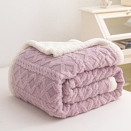 Rabbit Fur Throw Blanket - Plush Soft All-Season Couch & Bedspread, Single/Double Size,
