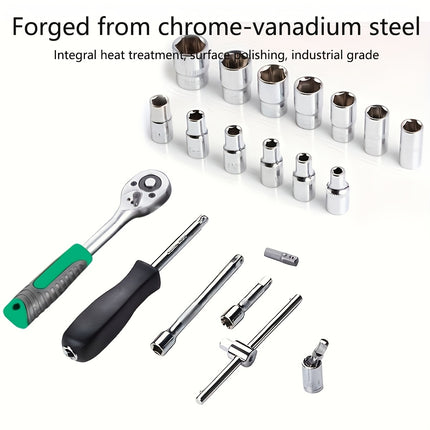 150/46pcs Auto Mechanical Repair Tool Set, Multifunctional with Socket, Wrench And Ratchet Set