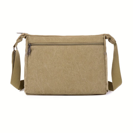 Large Capacity Multi-Pocket Crossbody Shoulder Bag with Adjustable Strap - Heavy-Duty Casual Outdoor