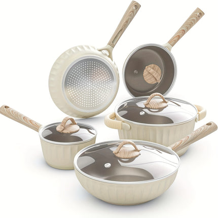 Cookware Sets, Non Stick Induction Cookware Kitchen Cooking Set w/ Frying Pans & Saucepans,