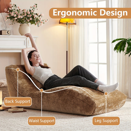 Armless Floor Sofa with Memory Foam Cushion, Modern Minimalist Lazy Chair for Living Room, Bedroom,