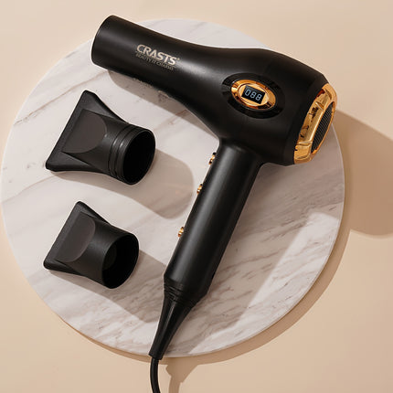 Professional High-Power Hair Dryer with a Display Screen, Designed for Salons, Featuring a Strong Airflow