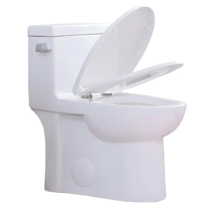 Gloss White GW-003S Tornado Flush One-piece Elongated Toilet with Siphonic Side Press, ADA Comfort Chair Height