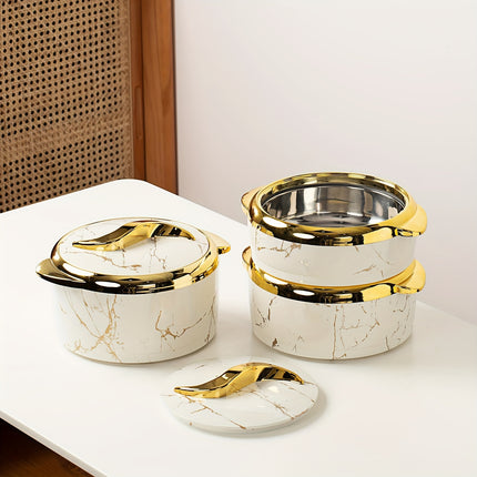 3 Pcs, Golden Touch Food Warmer, Thermal Casserole Dish Set with Lids,