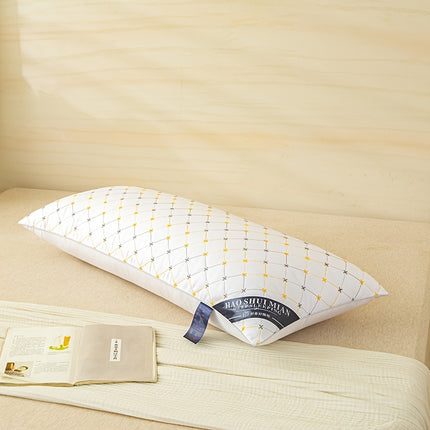 1pc Premium Soft Extra-Long Pillow Insert, White Embroidered Body Pillow, Bedroom Bedding Comfort Sleep Body