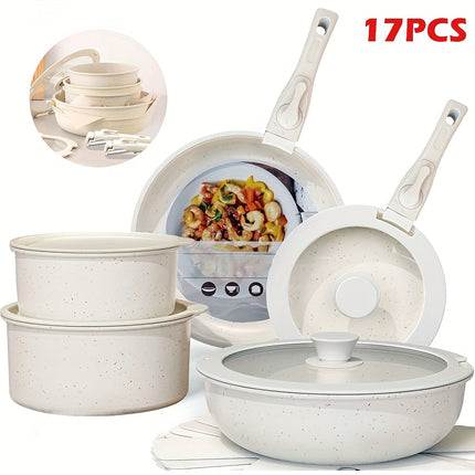 17pcs Cookware Set, Pot And Pan Set Non-stick