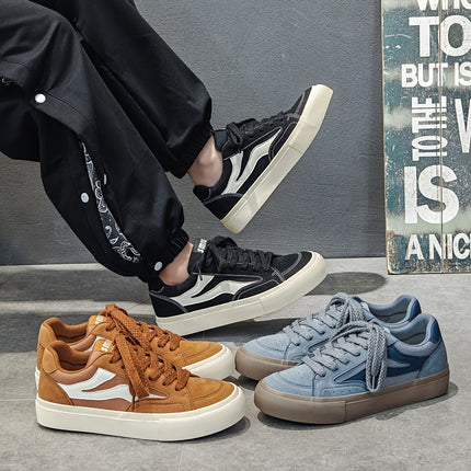 1pair Vintage Sports Skateboard Shoes for Men, 2024 New Low-Top Design, All-Season Casual Daily Wear