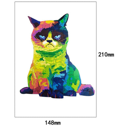Irregular Rainbow Cat Uncomfortable Cat Wooden Puzzle Board Intelligence Development Toy