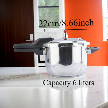 6L Commercial-Grade Stainless Steel Pressure Cooker Fast Cooking Pot with Triple Safety System