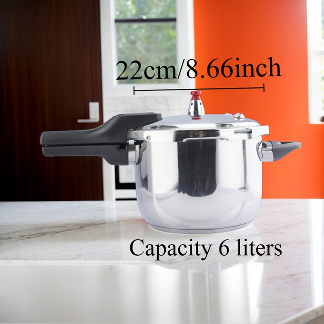 6L Commercial-Grade Stainless Steel Pressure Cooker Fast Cooking Pot with Triple Safety System