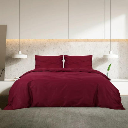 Luxury Deep Burgundy Quilt Cover Set - Soft Light -Friendly All-Season Bedding with Zipper Closure,