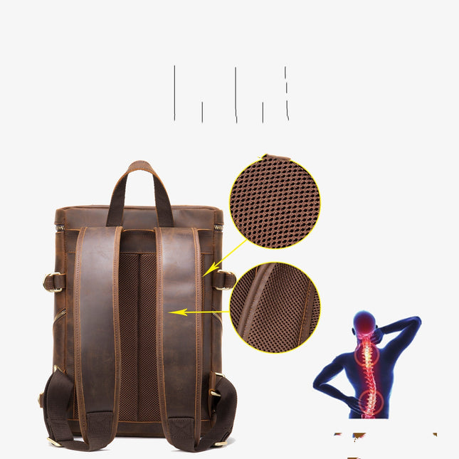 Korean Computer Bag Men's Retro Crazy Horseskin Shoulder