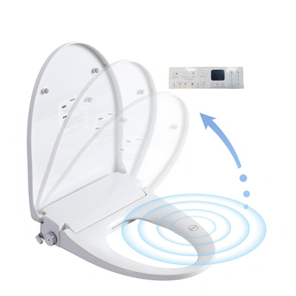 Smart Bidet Toilet Seat with Side Knob Adjustable Heated Seat with Water Temperature and Pressure Adjustment Portable Bidet,Auto open/close,Night Light, Only Seat