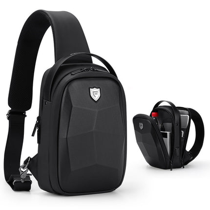 Men's Casual Hard Shell Bag Personality Leisure Multi-function Small Backpack