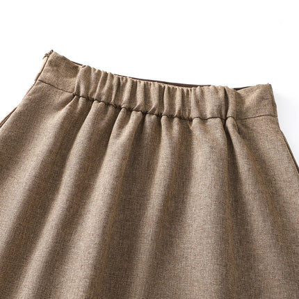 Elegant Women'S A-Line Skirt - Polyester Blend with Elastane, Solid Color, Regular Length