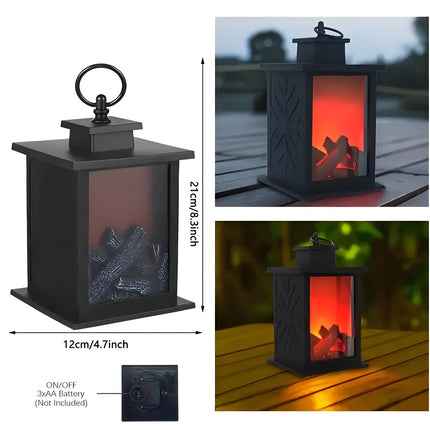 1pc Flameless Fireplace Lamp with Realistic Dancing Flame Effect, Portable Tabletop Indoor Decorative Light