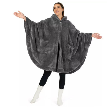 Hooded Cloak Thickened Solid Color Bathrobe