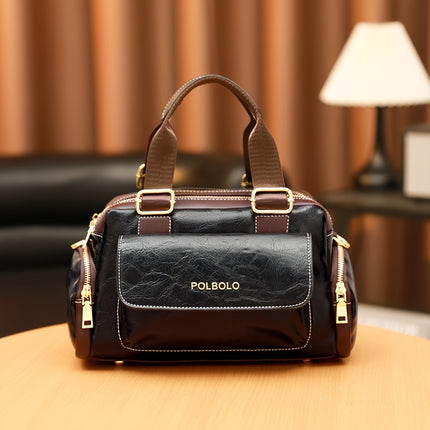 Women'S Large Capacity Crossbody Bag - Heavy-Duty Zipper Closure, Elegant Brown