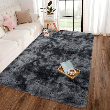 1pc Deep Grey Tufted Fluffy Designed Rug | Durable, Easy-to-Maintain,