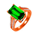 Rose Gold Green Diamond / Adjustable Opening