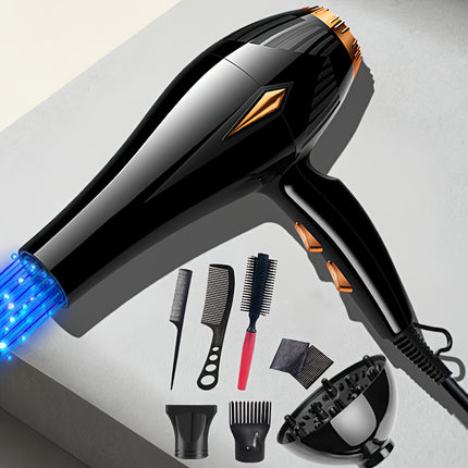 European Standard High-Power Hair Dryer with EU Plug, Includes Additions