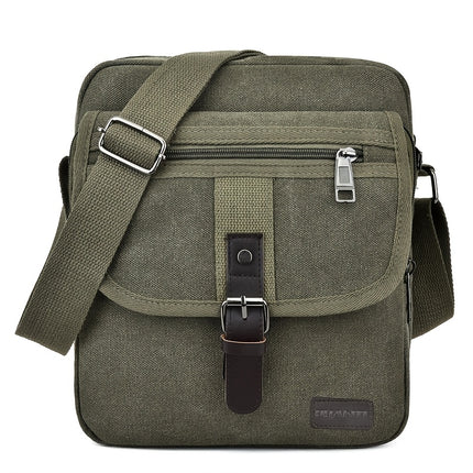 Large-capacity Shoulder Bag, Unisex Vintage Style, Multi-compartment Casual and Durable