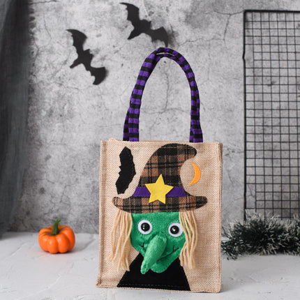 Halloween Candy Tote Bag For Kids Funny Creative Witch Skull Pumpkin