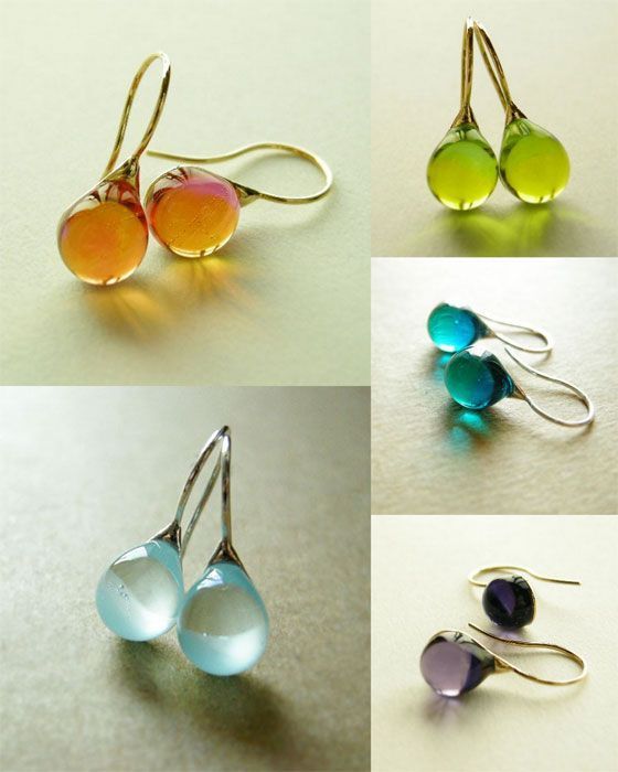 Nine-color Inlaid Cat's Eye Earrings