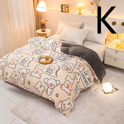 Thick Coral Fleece Double Plush Duvet Cover