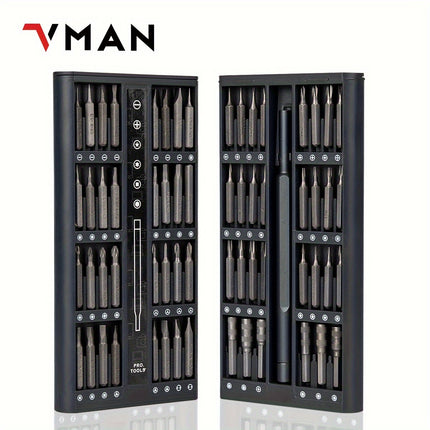 63 in 1 Precision Screwdriver Set | Small Steel Screwdriver Set with Flat and Phillips Heads,
