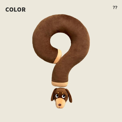 Sausage Dog Question Mark Neck Pillow Mascot U-shaped Pillow
