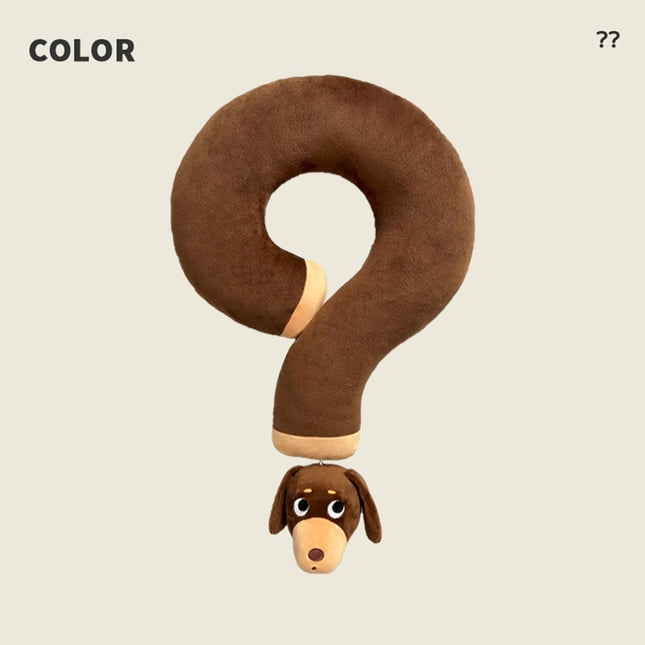 Sausage Dog Question Mark Neck Pillow Mascot U-shaped Pillow