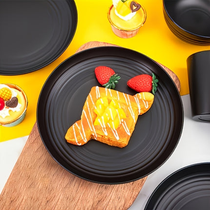 16/32pcs Plastic Tableware Set, Including Dinner Plates, Dessert Plates, Bowls, and Cups,
