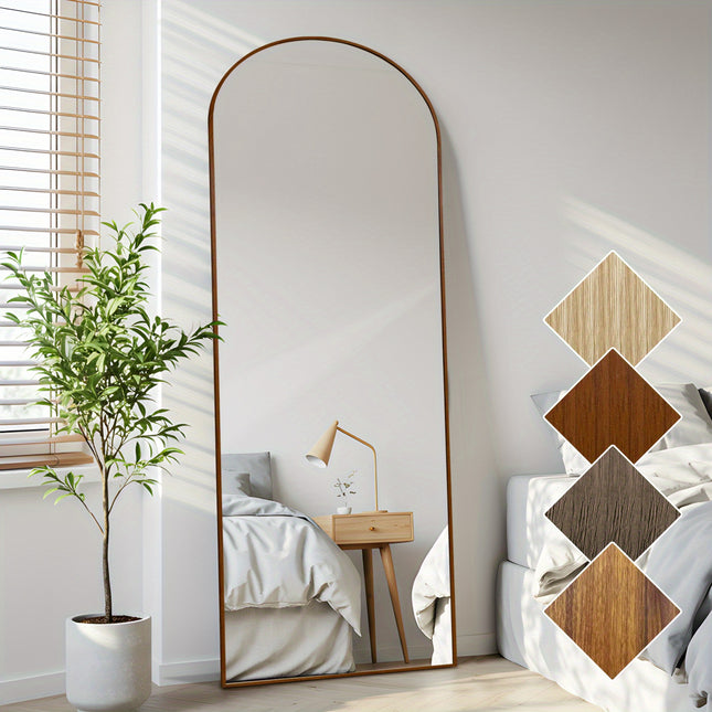 Full-Length Mirror with Sturdy Aluminum Frame  Large Standing/Hanging Floor Mirror