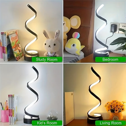 Retro Style Creative Table Lamp - Adjustable Spiral Arm, Soft Warm Light, Multifunctional Space