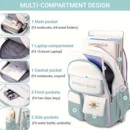 1pc School Backpacks Trolley, Backpack School Bag With 6 Wheels, Trolley School Bags For School