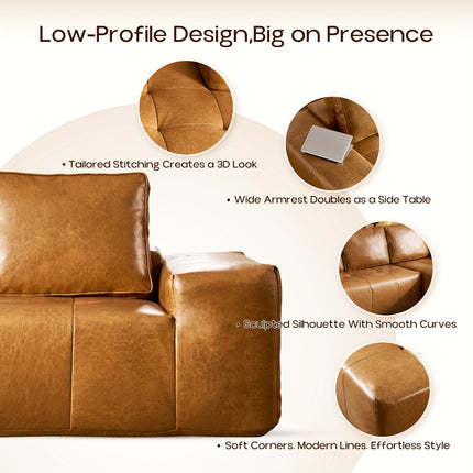 Modern Couch, L-Shaped Sectional Sofa, Oversized Modular Boneless Design with Lounge